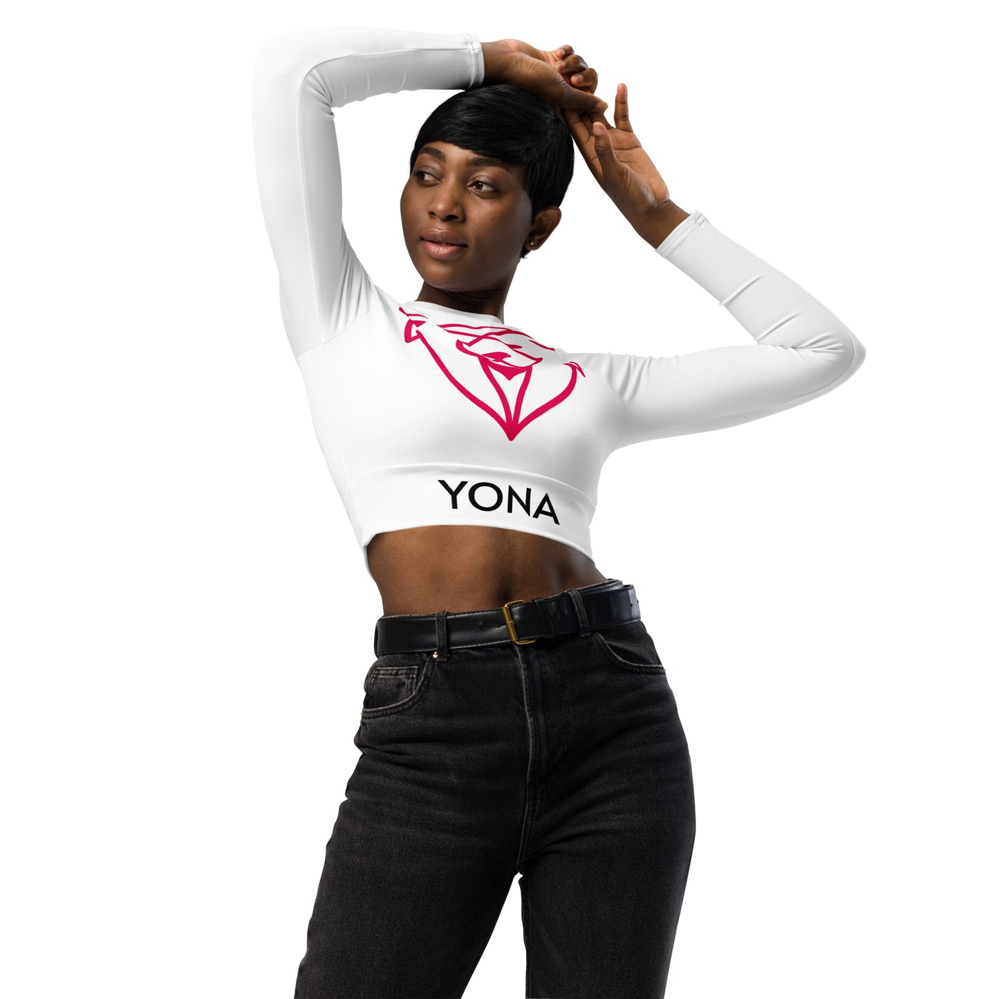 Recycled Logo long-sleeve crop top