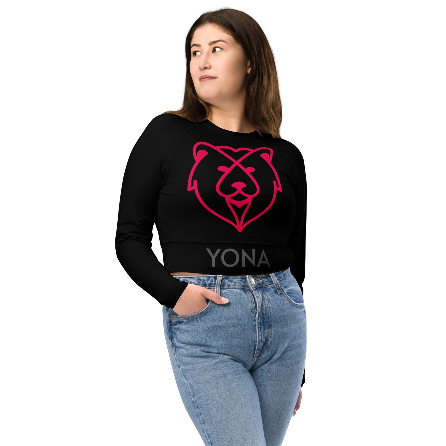Recycled long-sleeve crop top
