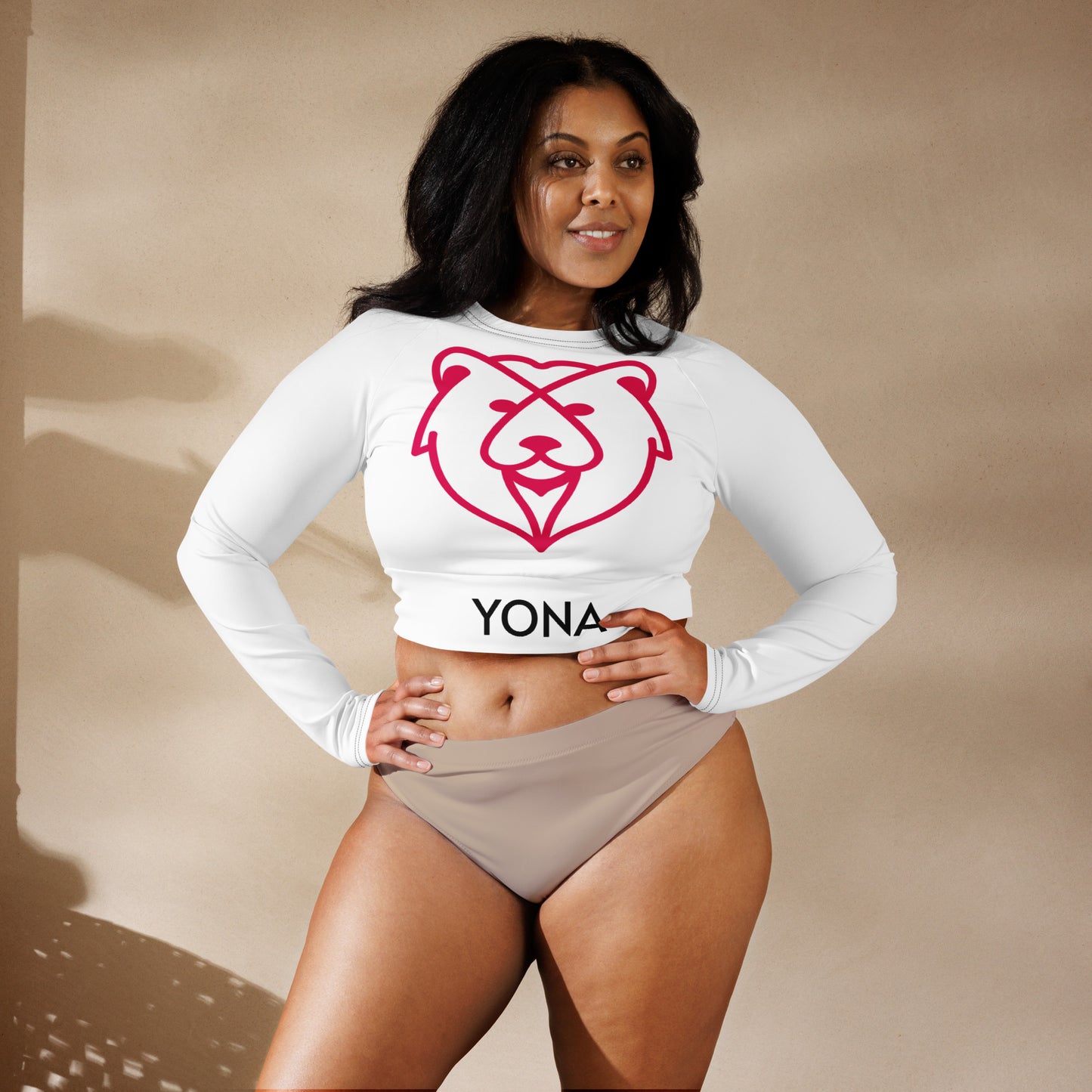 Recycled Logo long-sleeve crop top