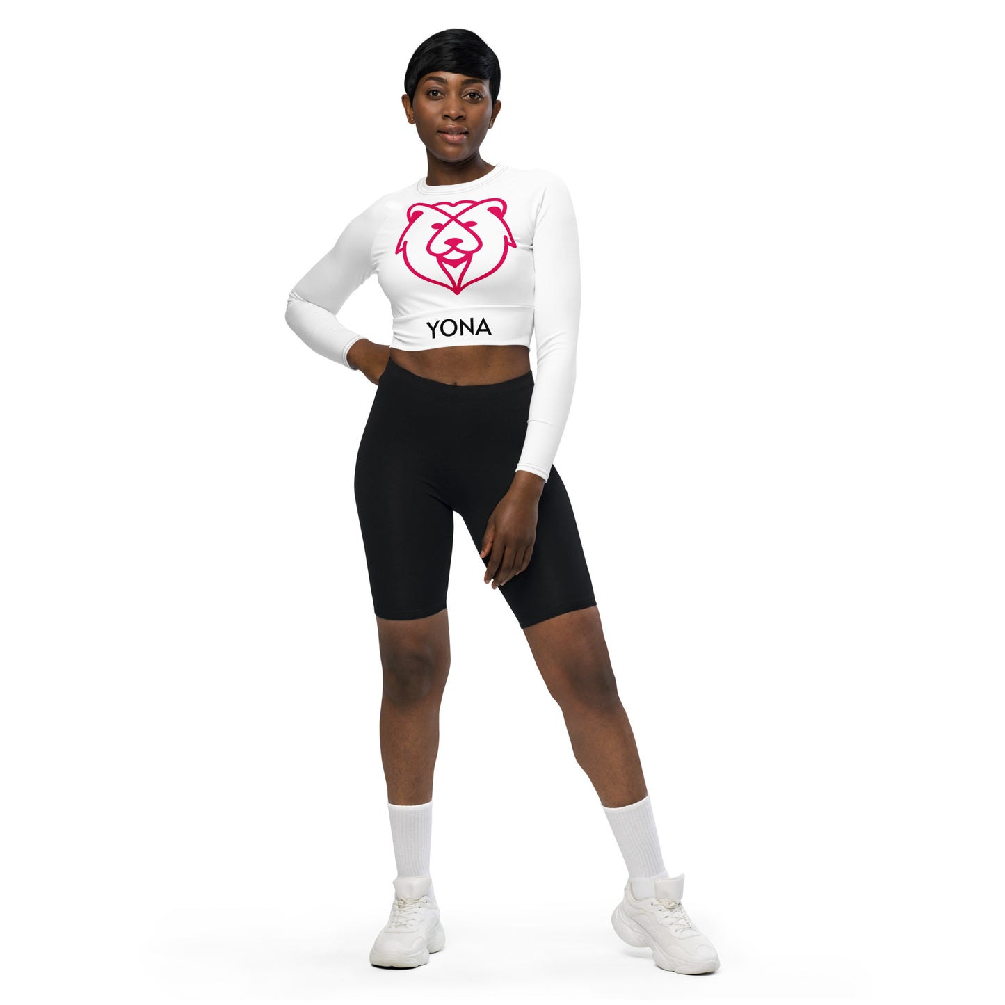 Recycled Logo long-sleeve crop top