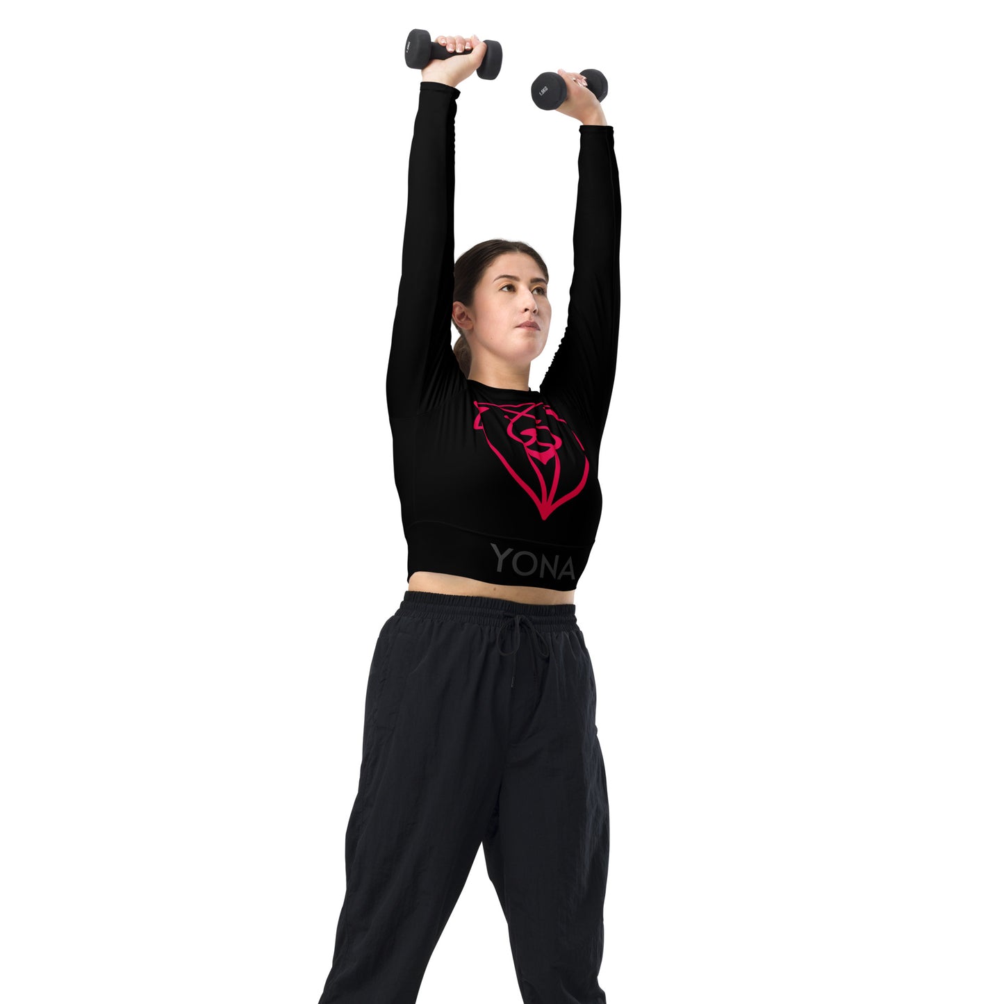 Recycled long-sleeve crop top